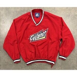 Vintage 90’s Starter Iowa State Cyclones Windbreaker Large ISU Jacket Red